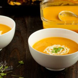 Presentación de crema de calabaza