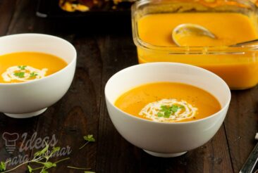 Presentación de crema de calabaza