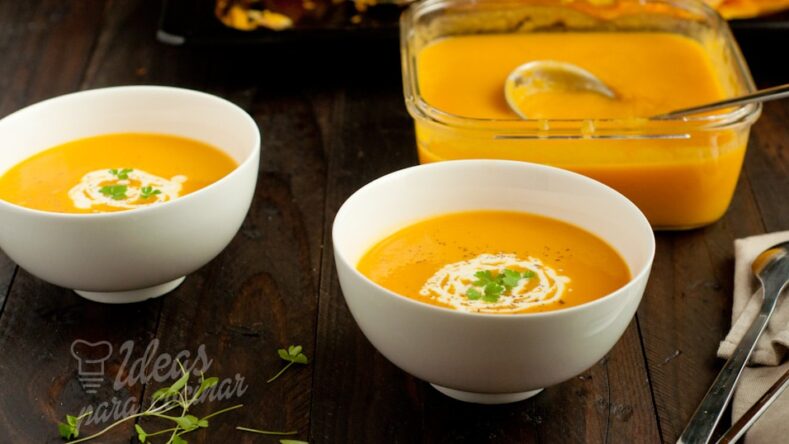 Presentación de crema de calabaza