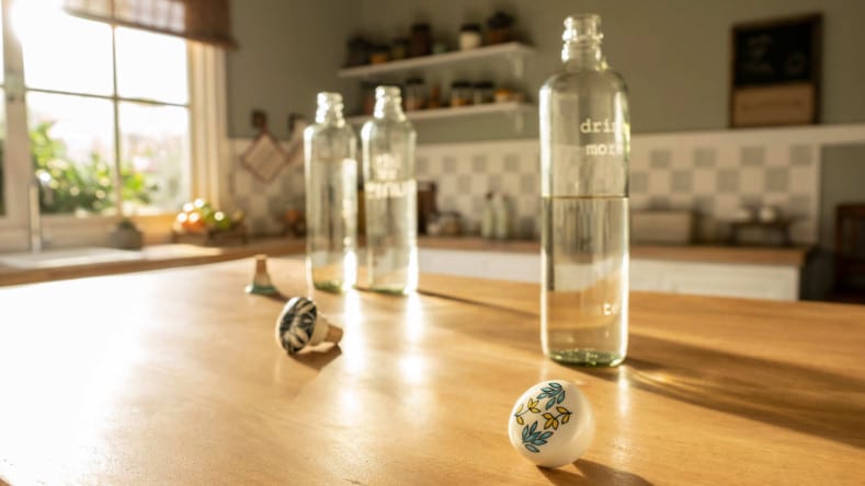 Botellas agua cristal