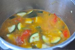 Cociendo las verduras del puré