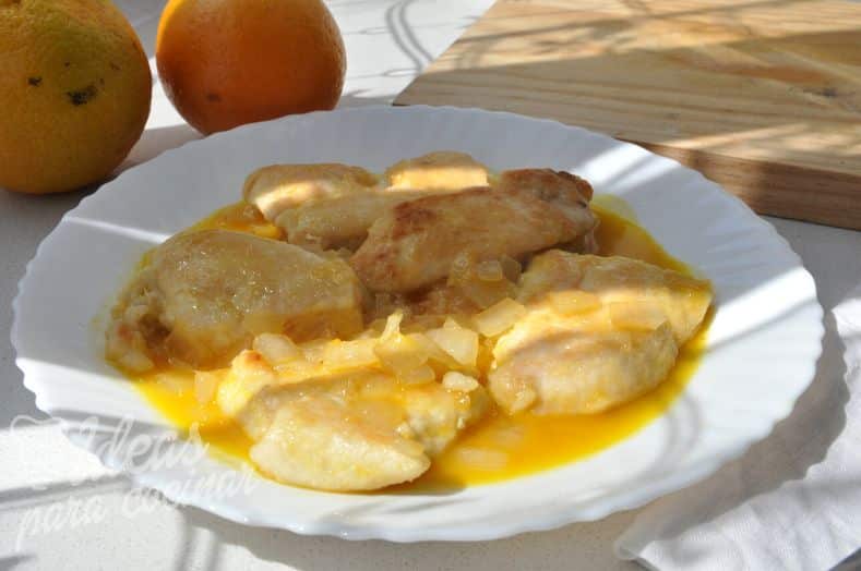 Pechuga de pollo en salsa de naranja