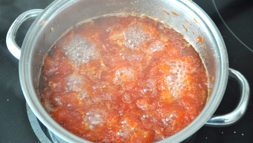 Preparación mermelada de pomelo